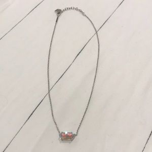 Kendra Scott Silver Necklace Blush Dichroic Glass